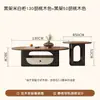 Mesa de centro oval de nogueira para uso doméstico na sala de estar, mesa de chá de designer francês para apartamento pequeno, luxo leve, retrô vintage de alta qualidade