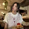 Camiseta de Manga Corta de Algodón Puro para Mujer 2026 Nuevo Diseño Popular de Verano Estilo Americano de Nicho Top Holgado de Media Manga que Cubre el Cuerpo