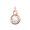 HC483 ouro rosa fundo pequeno convexo + anel aberto liga [pingente pedra do mês de nascimento doze cravejado com Diamante Tcheco] pequenos acessórios