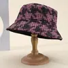Chapéu de Pescador Xadrez Pepita Outono Inverno Mais Vendido Transfronteiriço Chapéu Balde à Prova de Vento Feminino Chapéu Versátil da Moda para Lazer ao Ar Livre