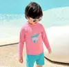 Traje de baño para niños Niños Verano Nuevo Estilo Dos Piezas Niños Traje de baño para bebé Niños Manga Larga Protección Solar Secado Rápido Resistente al Cloro