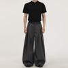 Pantalones Anchos de Pliegues Tridimensionales, Diseño Holgado, Silueta de Primavera y Otoño, Rectos Largos Casuales sin Planchar para Hombres y Mujeres