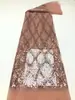Tela de importación en stock bordada con lentejuelas y cuentas para vestidos de novia, trajes de escenario para actuaciones, vestidos de moda y bolsos