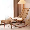 Cadeira de Balanço Preguiçosa para Varanda para Adultos Deitar e Dormir Cadeira de Rattan para Sala de Estar e Quarto de Casa Cadeira de Lazer