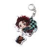 Llavero acrílico de anime con forma de rosa que sale de la puerta de la cocina, con diseño de lobo de carbón y frijoles, colgante de sándwich de doble cara, fabricantes al por mayor