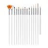 Kit de Canetas para Nail Art Conjunto de 15 Peças Conjunto Caneta para Desenho de Linhas Finas para Nail Art Flor Caneta de Pontos para Nail Art Pintada Caneta de Pintura para Nail Art Atacado