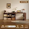 Escritorio Doble de Madera Maciza Mesa de Estudio para Adultos en Casa Mesa Larga para Dormitorio Armario de Almacenamiento Mesa de Ordenador Retráctil Integrada