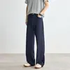 Pantalones Casuales de Pierna Ancha para Hombre de Verano 2026, Elegantes Pantalones Rectos de Corte Holgado para Ir al Trabajo, Azul Marino, En Stock
