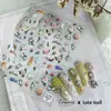 Adesivos de Nail Art de Flores da Primavera, Tulipas, Flores Silvestres, Margaridas, Rosas, Flores Pequenas, Adesivos de Nail Art Rosa