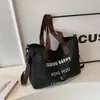 Bolsa de lona para mujer, de un solo hombro, artística, gran capacidad, bolsa de mano para estudiantes, versátil para clases, bolsa para tutorías, mochila cruzada