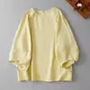 193,15kg Cores Plus Size Feminina Estilo Europeu Gola Redonda Manga Morcego Algodão Linho Camiseta Novo Estilo Soltinha Emagrecedora Manga Três Quartos Top
