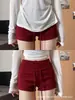 Shorts de verão finos cinza para mulheres, cintura alta, modeladores, para fitness, yoga, para garotas petites e quentes, hot pants que abraçam o quadril