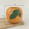Caneca de Cerâmica Laranja Criativa Personalizada para Vela de Aromaterapia Lembrança de Aniversário Casamento Decoração para Casa Fruta Limão