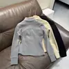 Sudadera de Mujer Ajustada con Cuello Alto y Doble Cremallera Hueso de Pescado Cárdigan Ajustado Moda Francesa 13201