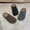 Ponto de bolinha pessoa preguiçosa outono 2026 estilo coreano novo modelo espesso usar pessoa preguiçosa meias chinelos Birkenstock sola bico fechado slip-on sapatos mulheres