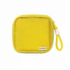 Bolsa de Maquiagem Tofu Dopamina, Design em Grade, Mini Bolsa Fofa, Respirável e Portátil, Ideal para Viagens e Retoques