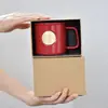 Caneca com selo de cobre Caneca de cerâmica coreana Caneca de café para casal Caneca para beber no escritório e em casa Caneca para chá da tarde Caneca de Leite