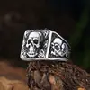 Anillo de acero de titanio gótico retro personalizado estilo europeo y americano, accesorio de mano de moda hip-hop para hombre