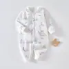 Macacão de bebê primavera e outono 40g sem costura peça única pijama acolchoado macacão de bebê de manga comprida macacão sem costura