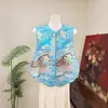 Colete Dupla Face Estilo Chinês Novo Zhi Li para Quiosques e Gazebos, Jaqueta Sem Mangas Gola Redonda Nova Primavera 2026, Colete Estilo Nacional