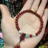 Pulsera de Cinabrio Natural de Alto Contenido Cinabrio Zijin Versátil Calabaza Valiente Diseño de Nicho Mejor Amiga Regalo Pulsera para Mujer