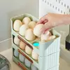Caja de Almacenamiento de Huevos para Puerta Lateral de Refrigerador, Caja de Huevos Grande de Tres Niveles para el Hogar, Gadget Creativo de Almacenamiento de Cocina Multicapa