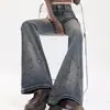 Jeans acampanados de moda para mujer, nueva colección primavera 2026, de talle alto, corte ajustado, estilo europeo, con adornos de pedrería, de largo hasta el suelo