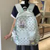 Mochila de Lunares, Mochila de Gran Capacidad Estilo Ins para Chicas de Secundaria y Preparatoria, Mochila de Viaje Elegante para Estudiantes de Primaria