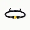 Pulseira de Contas da Sorte com Mantra de Seis Caracteres em Ouro Puro 999, Pulseira Trançada de Obsidiana, Ano do Zodíaco, Atacado de Fábrica