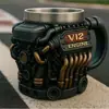 Taza Popular Transfronteriza V8V6 Resina Acero Inoxidable Taza de Agua Tiburón Blanco Decoración Adorno Venta al por Mayor Directa del Fabricante