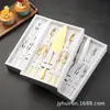 Juego combinado de cubiertos para pastel y tenedor de acero inoxidable para 6+ personas, plato de cumpleaños de alta calidad en caja, sombrero de vela