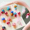 Bonito ins Vidro Esmalte Pequeno Cogumelo Contas de Furo Reto DIY Brincos Artesanais Jóias Pulseira Colar Corrente de Telefone Móvel