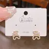 2025 Brincos Pequenos Exquisitos de Urso com Laço Temperamento Moda Brincos de Moda Temperamento de Alta Qualidade Joias Estilo Coreano Feminino