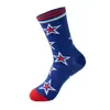 Selección premium de calcetines para hombre de longitud media con bandera americana transfronteriza, calcetines de algodón modernos para hombre, deportivos y casuales, cálidos, absorbentes de sudor y transpirables