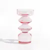 Venta al por mayor, candelabro creativo de vidrio de colores retro, candelabro de lujo para decoración de mesita de noche, vela, accesorios para cenas