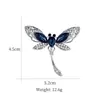 Broche de libélula con diamantes de alta gama, de moda europea y americana, de aleación, estilo retro, con ramillete de animales, para mujer, con broche de colocación en ropa