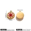 Colgante de Acero Inoxidable Esmaltado Girasol Piedra Natural Charm para Pulsera Collar DIY Accesorio Pequeño Vintage
