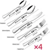 Amazon Transfronterizo Juego de Cubiertos Occidentales de Acero Inoxidable Cuchillo, Tenedor y Cuchara 24 Piezas Cuchillo para Bistec, Tenedor y Cuchara Acero Inoxidable Venta al por Mayor