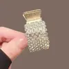 Presilha de Cabelo de Metal para Rabo de Cavalo Alto Pequena Garra Ferramenta de Penteado para Mulheres Presilha de Strass Acessório de Cabelo Grampo Tiburón Garra de Cabelo