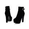 Botas de Comércio Exterior Femininas Estilo Coreano Inverno Novo Forradas com Lã Baixa Sapatos de Algodão Salto Alto Impermeável Table Martins 33-43 Botas Femininas
