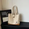 Bolsa de Lona de Gran Capacidad para Mujer 2026 Nueva Bolsa Tote de Verano para Clase y Viajes Bolsa Cubo de Gran Capacidad Bolso de Hombro