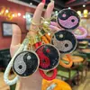 Venda Direta de Fábrica Argila Cheia de Strass Padrão Bagua Chaveiro Criativo DIY Pingente de Bolsa de Corda Trançada Feito à Mão Atacado