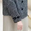 Nueva chaqueta corta de estilo otoñal para mujer, abrigo sin cuello moderno y de alta gama para madres, top elegante para mujeres de mediana edad y mayores