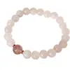 Pulsera de cristal rosa natural pulsera de cristal de fresa pulsera de moda para mujer pulsera rosa pequeña y fresca en stock venta al por mayor