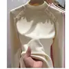 Top casual elegante de otoño e invierno de ajuste slim, capa interior térmica de moda con cuello medio alto, transfronterizo del sudeste asiático