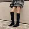 Encuentro de Primera Temporada Botas Retro Maillard Hasta la Rodilla para Mujer 2026 Estilo Nuevo Súper Bonitas Aumentan la Altura Oculta Botas Caídas para Personas Bajas