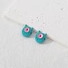 Collar de cadena para teléfono móvil con cuentas de gran agujero y ojo de gato de pequeño monstruo sonriente, hecho a mano, de color, para clavícula, accesorios de aleación