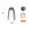 Boquilla de acero inoxidable tamaño XXL para tubería, boquilla para hojaldre, boquilla para crema de pastel, herramienta para hornear, galleta sin costuras