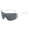 Gafas de sol sin montura Y2K europeas y americanas para hombre y mujer, Gafas de sol de una sola pieza con pedrería de venta caliente transfronteriza, Gafas deportivas de moda