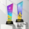 Troféus de cristal personalizados, medalhas criativas para eventos, prêmios de reunião anual corporativa, ornamentos de cristal, troféus de metal